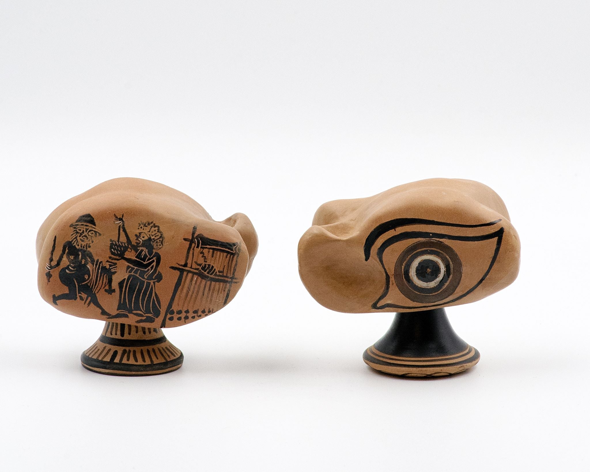 Odysseus and Circe Astragalos - Black figure Knucklebone