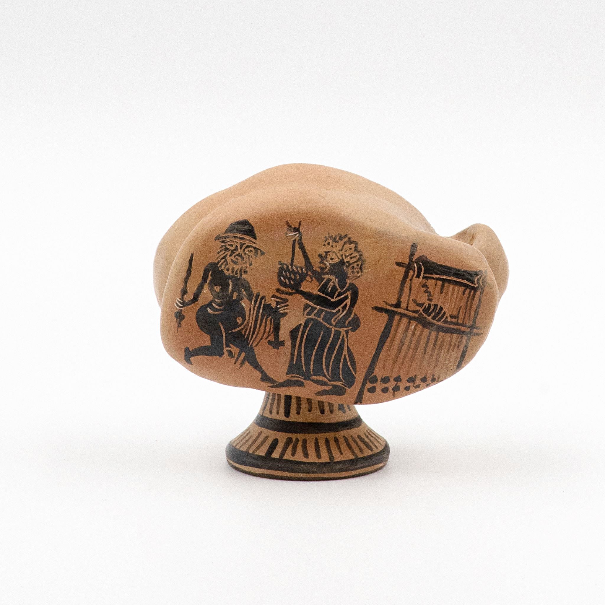 Odysseus and Circe Astragalos - Black figure Knucklebone