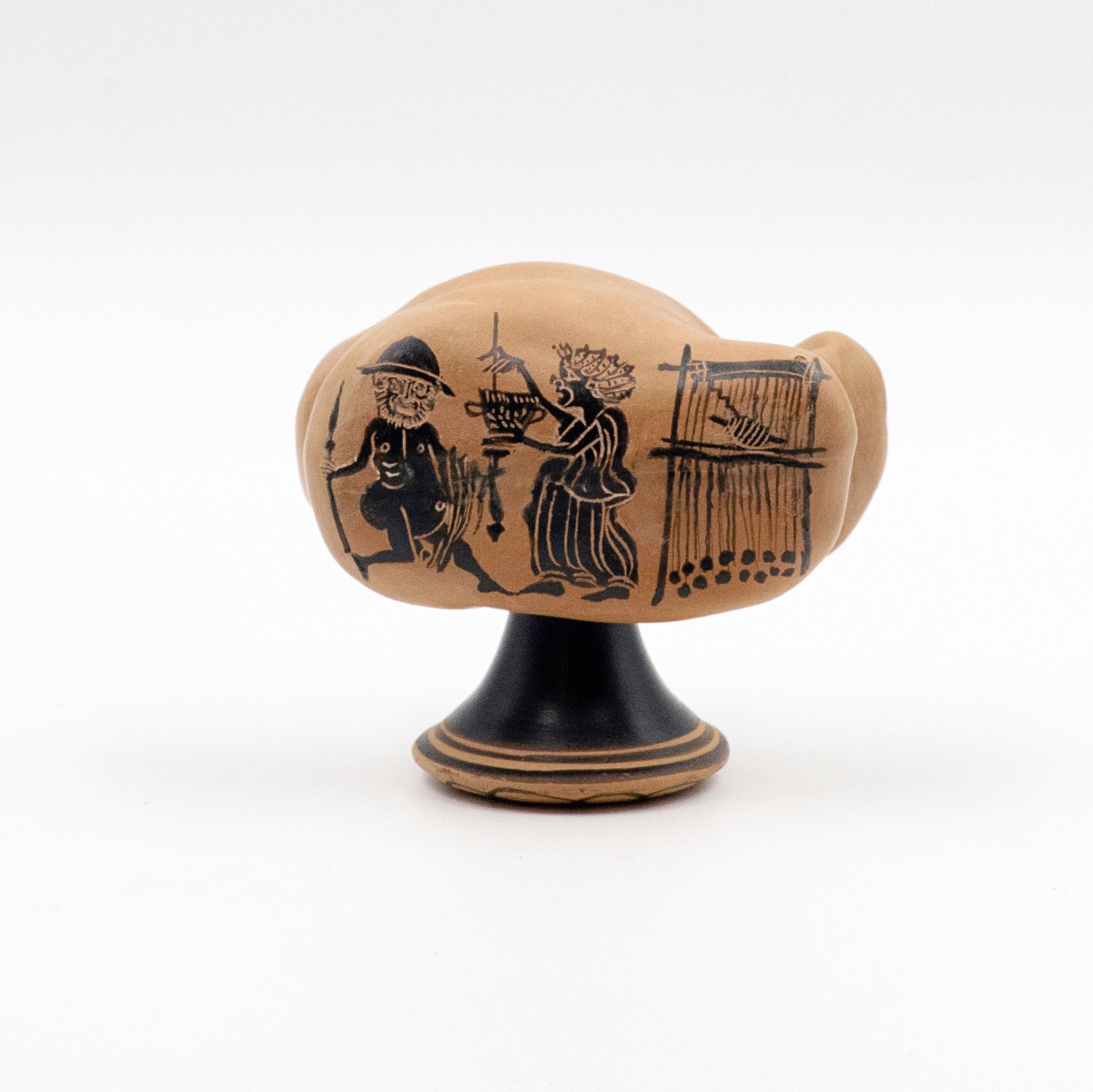 Odysseus and Circe Astragalos - Black figure Knucklebone