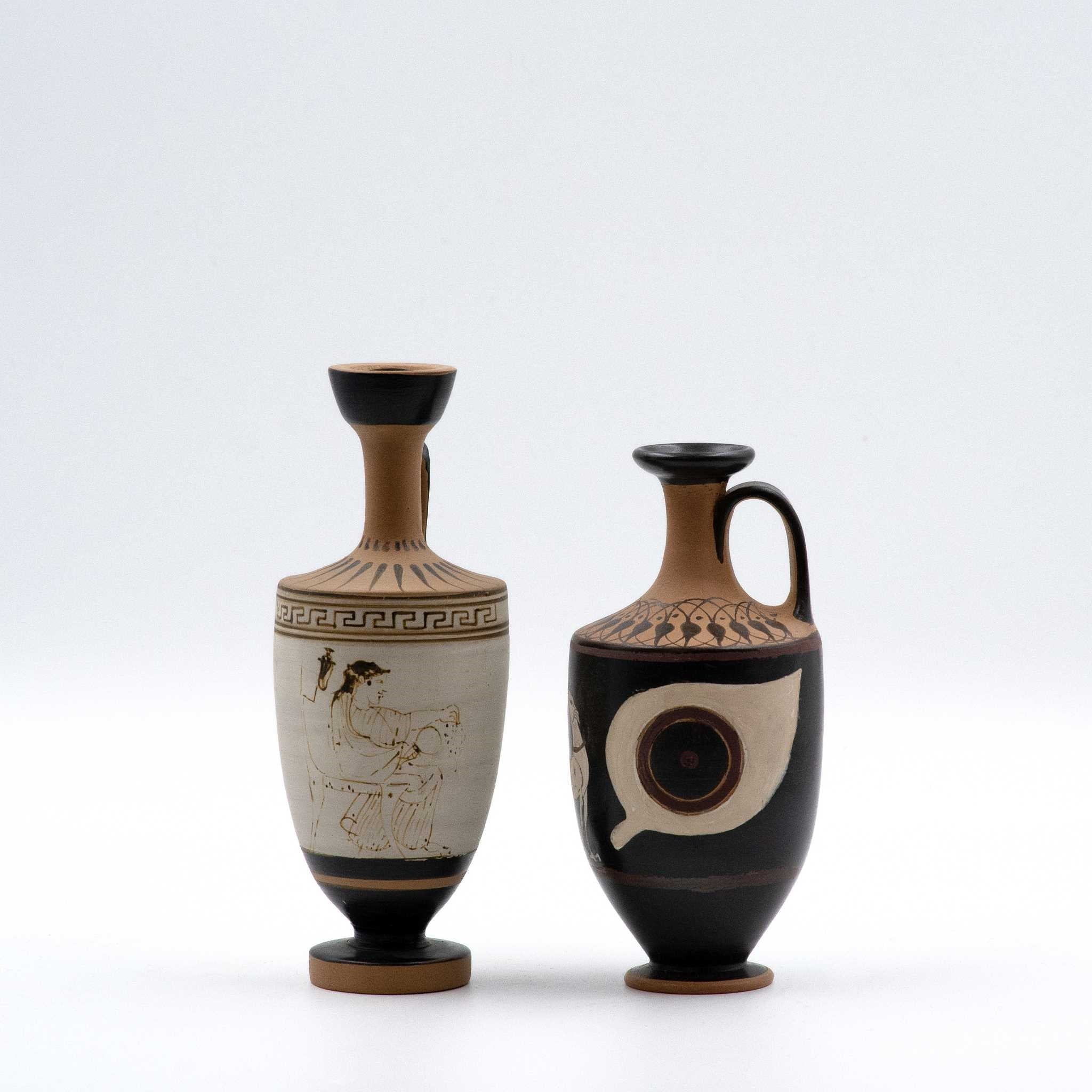 White lekythos with a seated woman