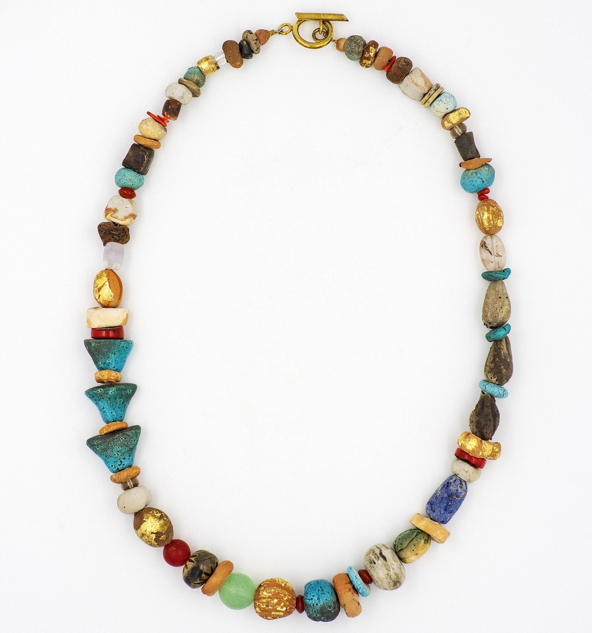 Mycenaean bead necklace - blue