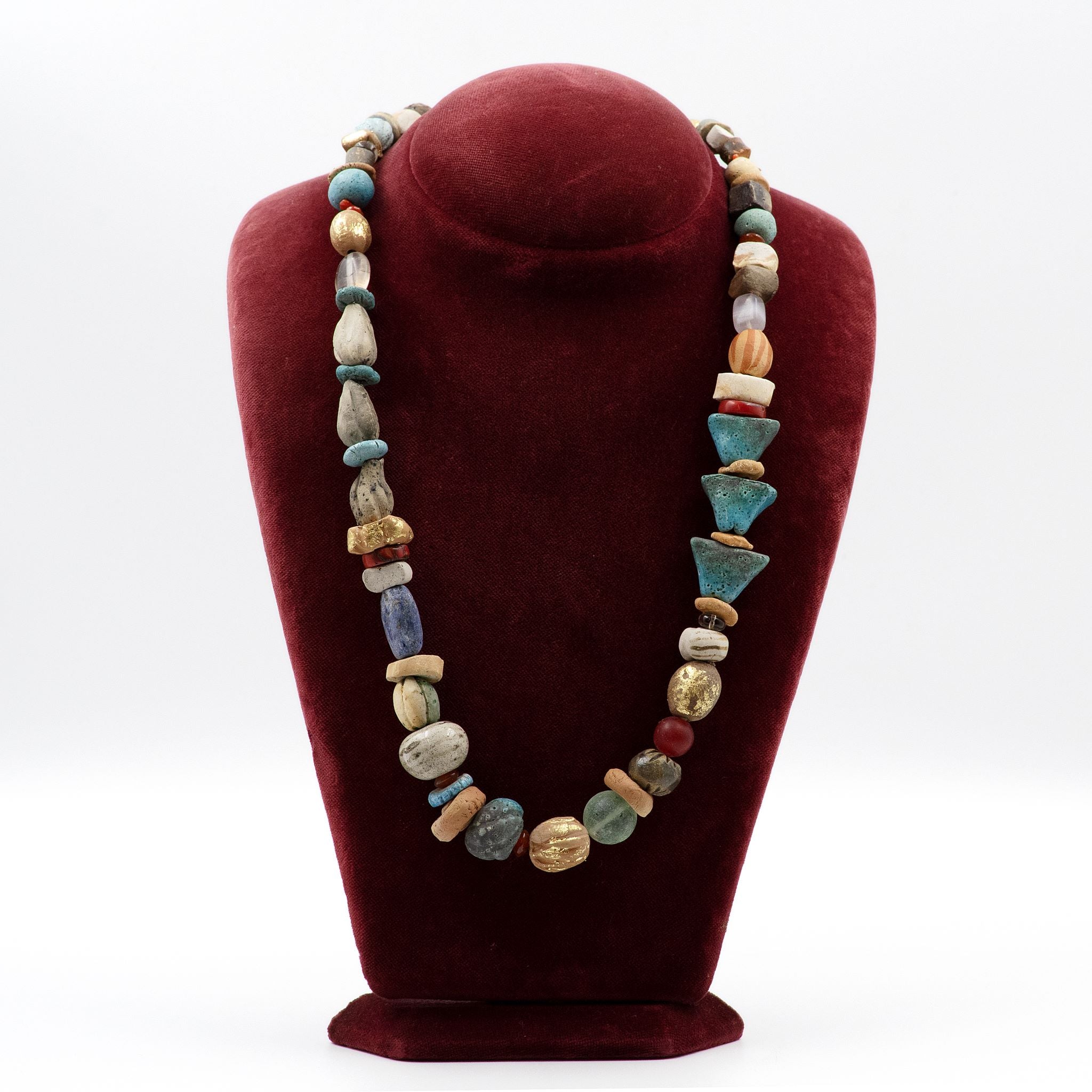 Mycenaean bead necklace - blue