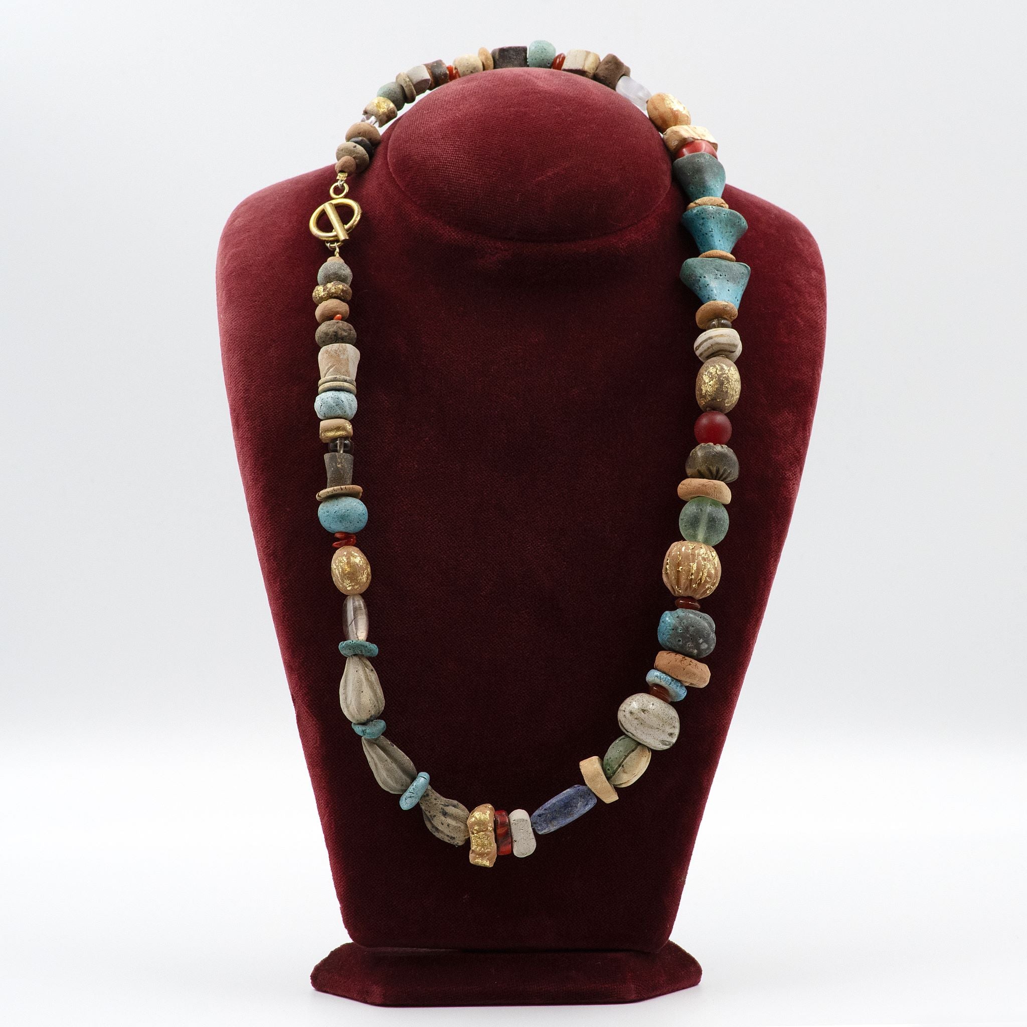 Mycenaean bead necklace - blue