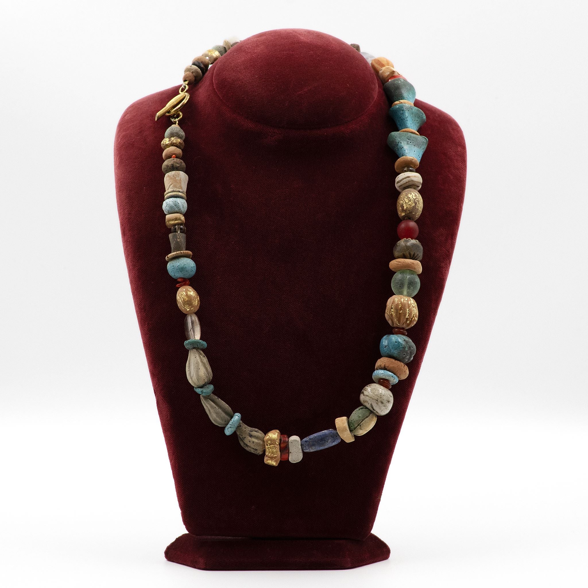 Mycenaean bead necklace - blue