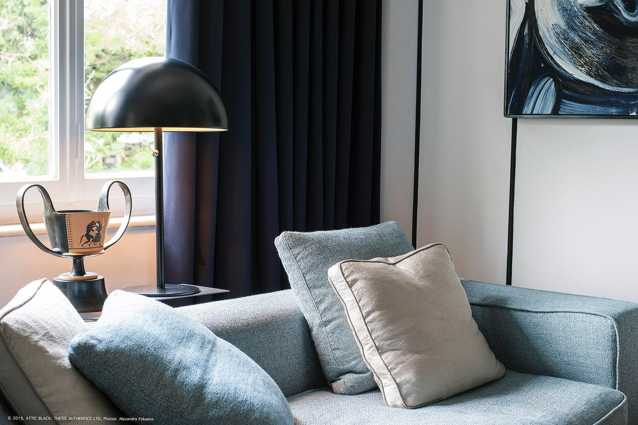 ATTIC BLACK style - black figure kantharos in a modernist set up