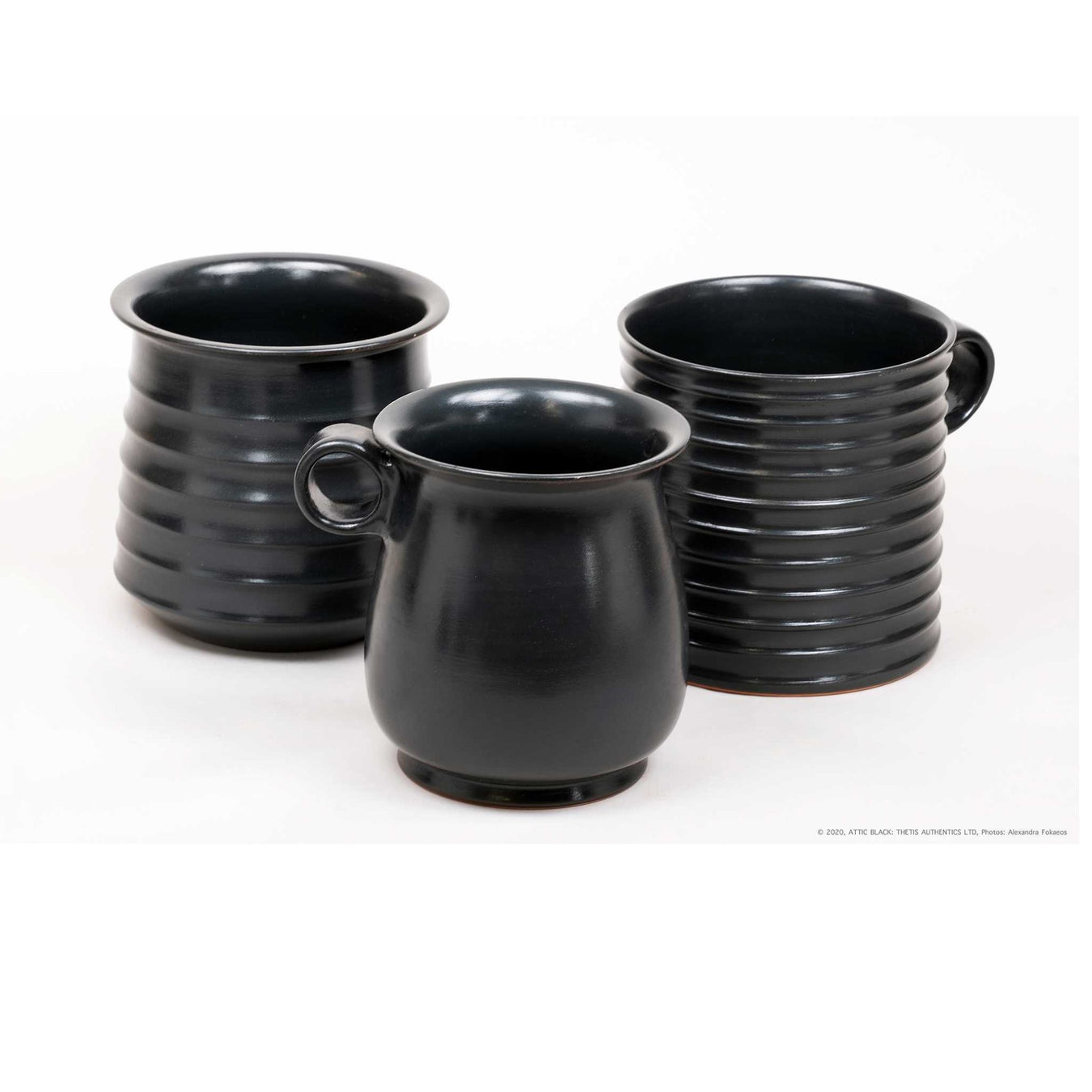 ATTIC black glazed mugs kypella