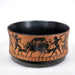 A black-figure shallow bowl with a Calydonian Boar Hunting Scene, inspired by ancient Greek vases.