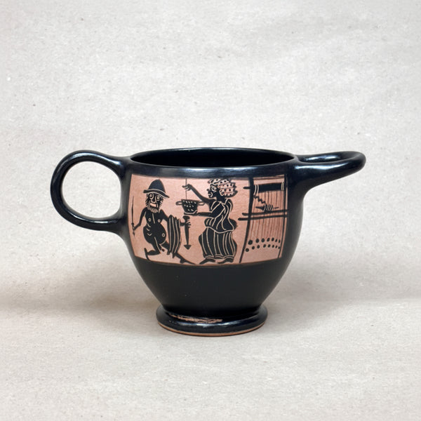Black-Figure Type B Skyphos – Odysseus and Circe | Attic Black