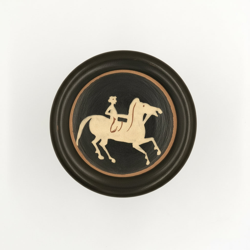 BG cylindrical Pyxis with a rider