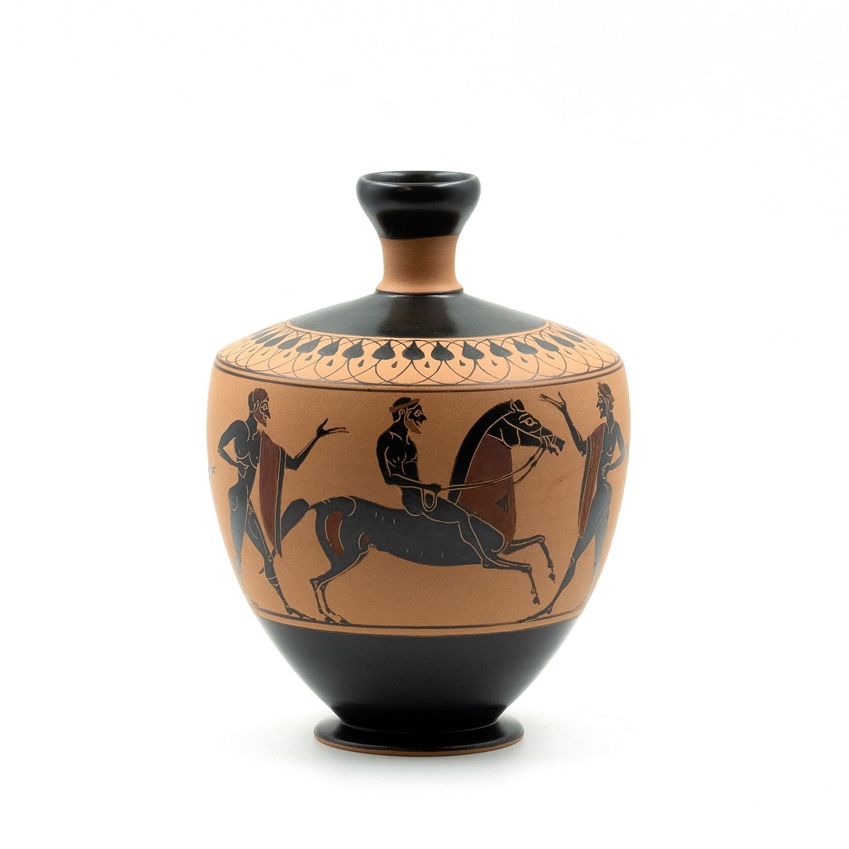 Black figure lekythos with a rider