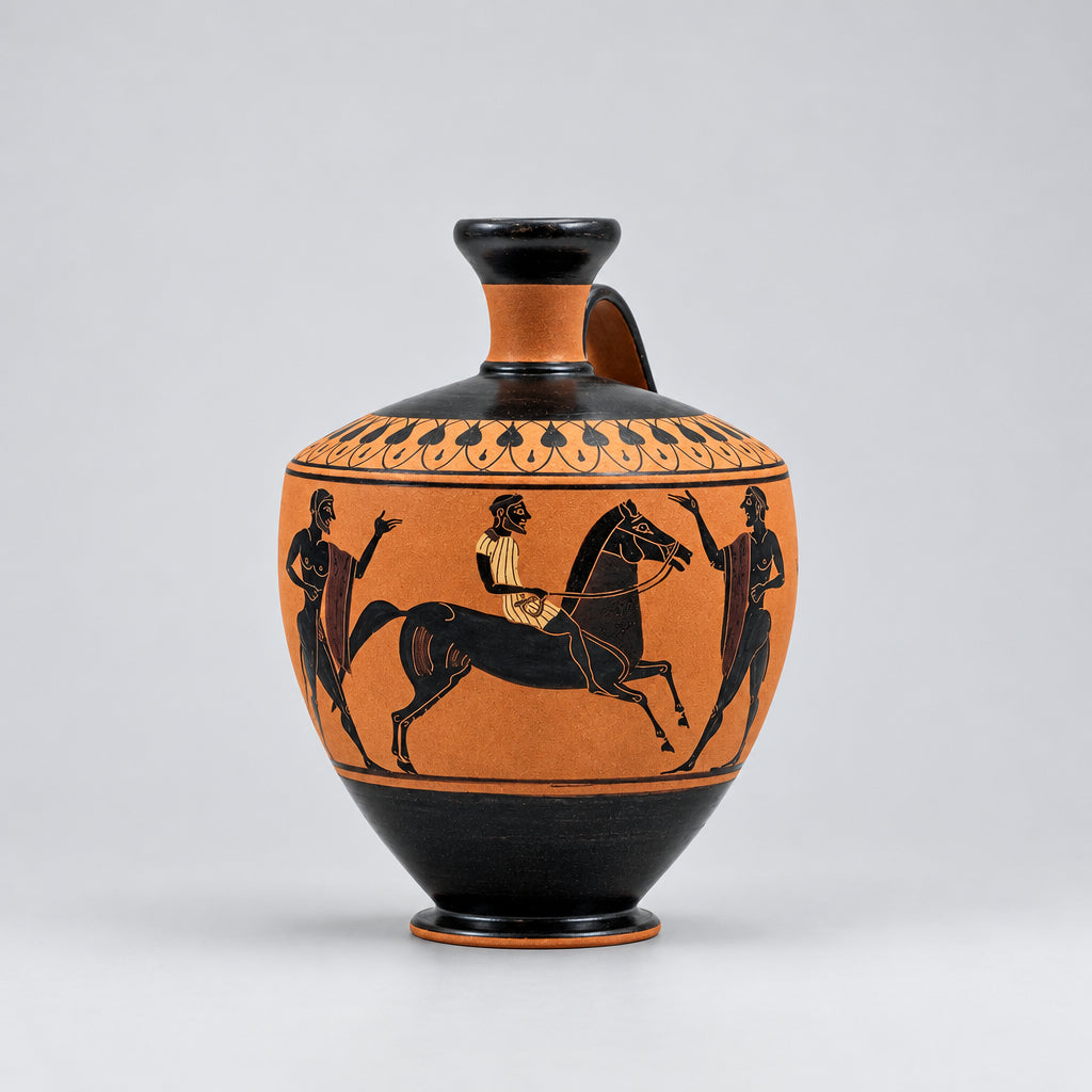 Study on the Amasis painter - Black figure lekythos with a rider