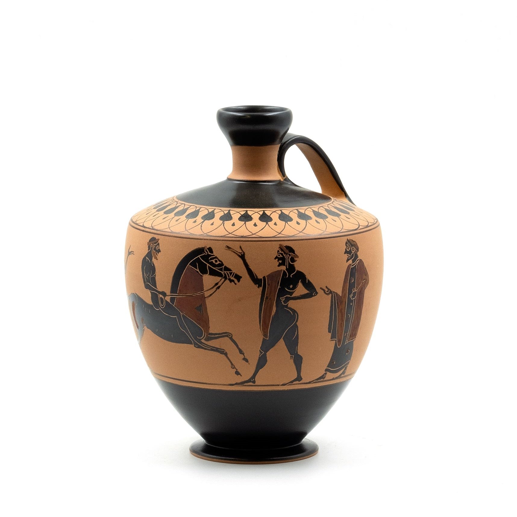 Study on the Amasis painter - Black figure lekythos with a rider