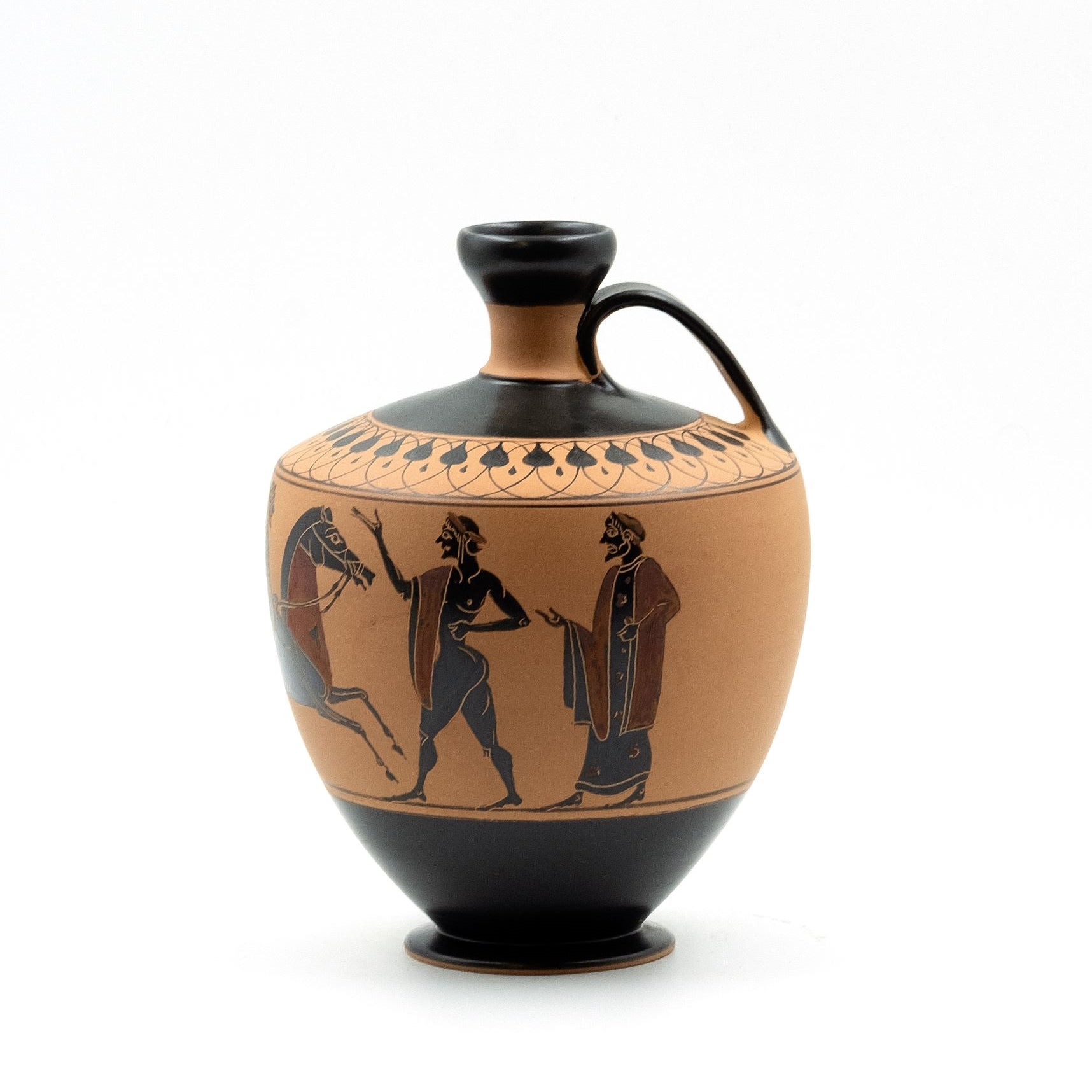 Study on the Amasis painter - Black figure lekythos with a rider