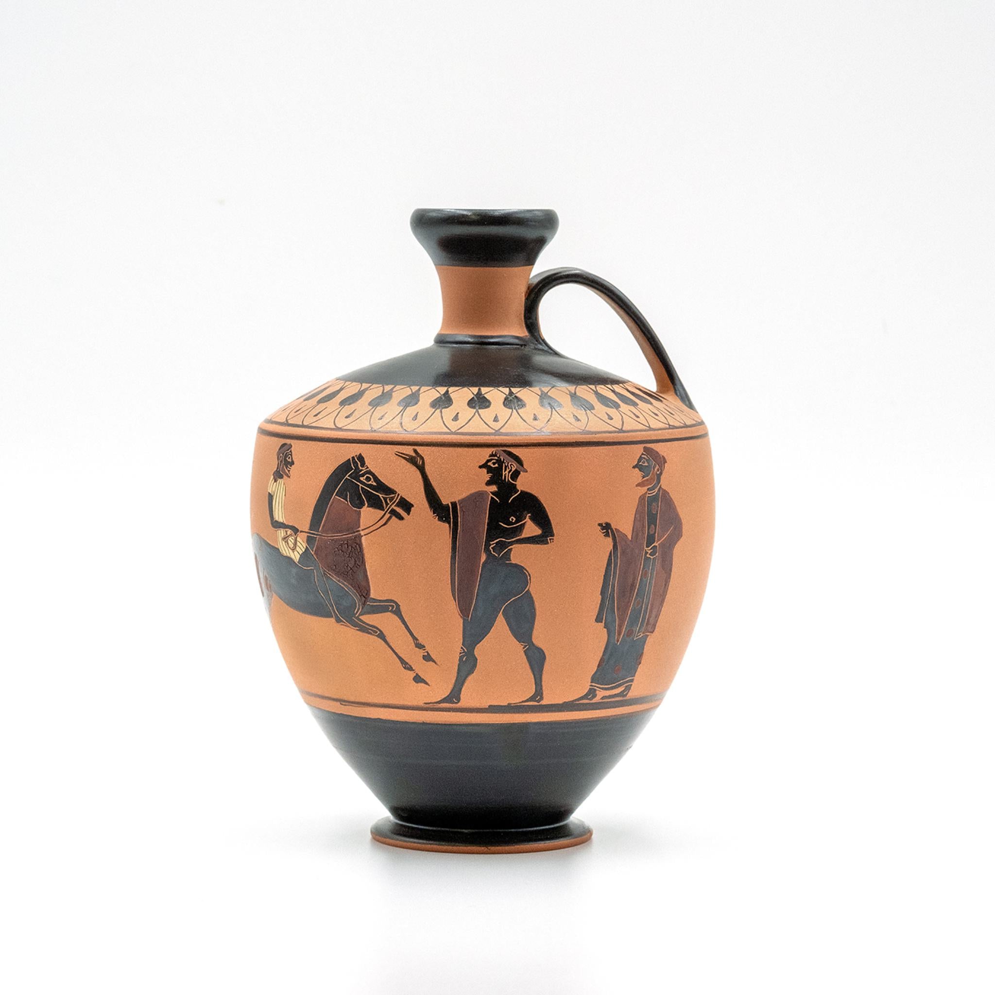 Study on the Amasis painter - Black figure lekythos with a rider