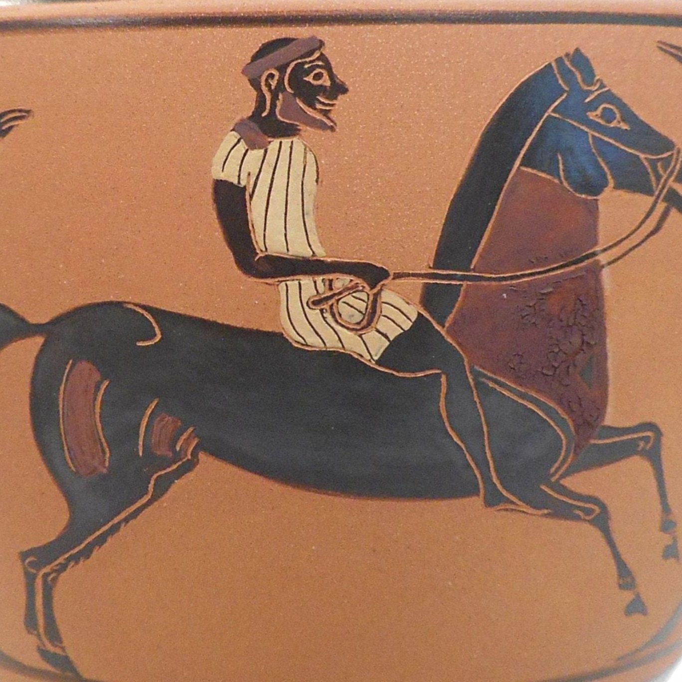 Study on the Amasis painter - Black figure lekythos with a rider