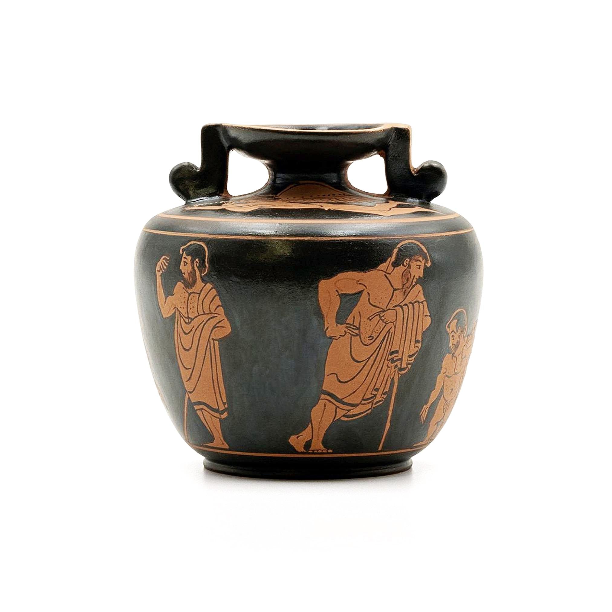 Greek Medical Scene Vase with Erotes - Red figure aryballos