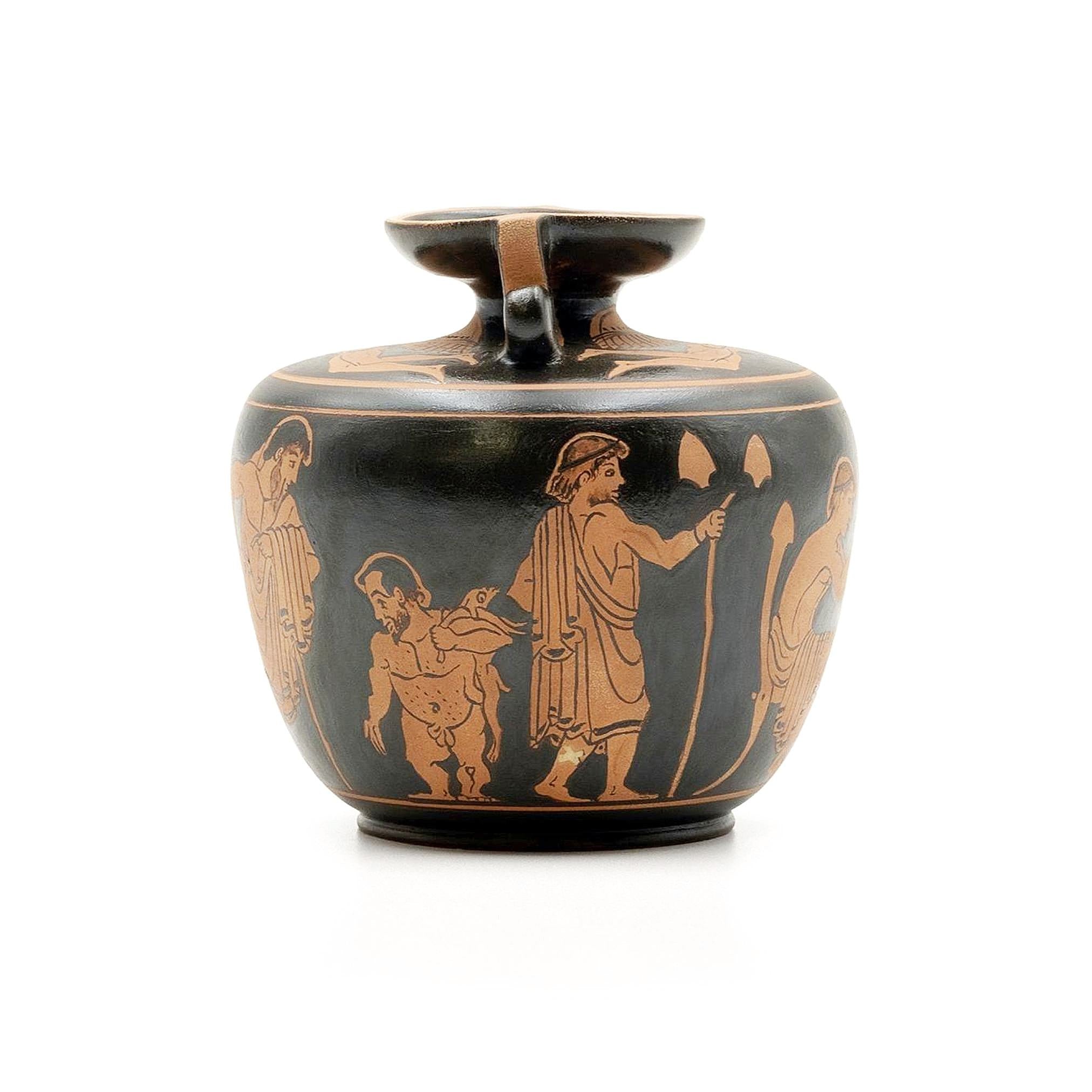 Greek Medical Scene Vase with Erotes - Red figure aryballos