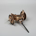 Ceramic two-wheeled toy chariot with geometric design 