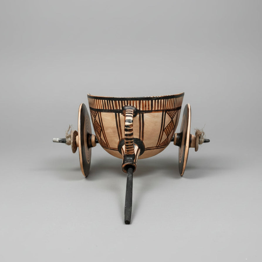 ceramic model of an ancient Greek chariot 