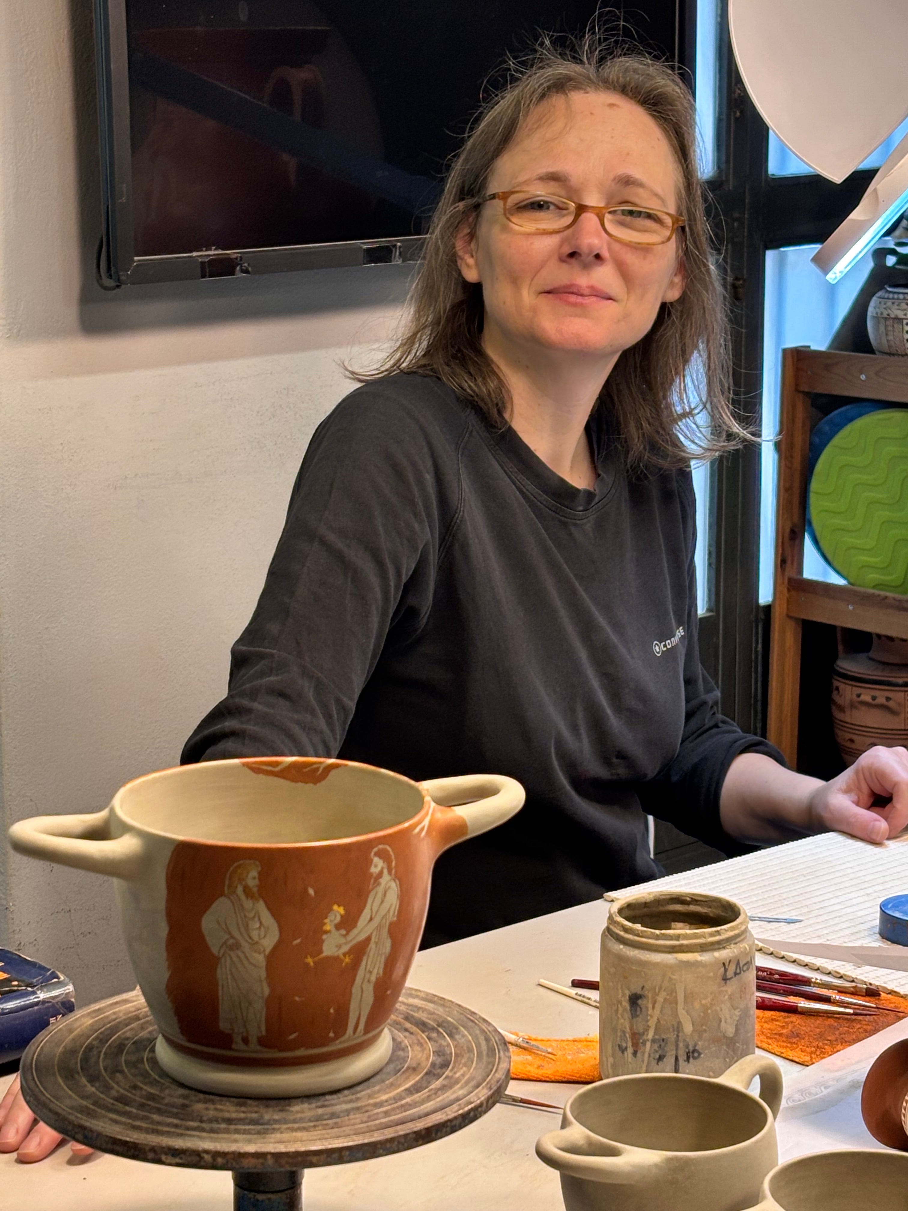 White painted mug with a bird motif