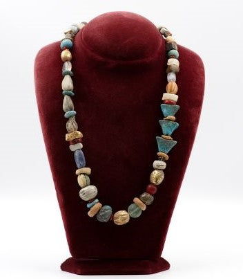 Mycenaean bead necklace - blue
