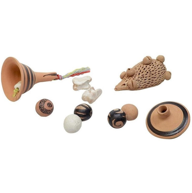 Ancient Greek Toys – Spinning Top, Bell Rattle, Buzzer, Knucklebones ...