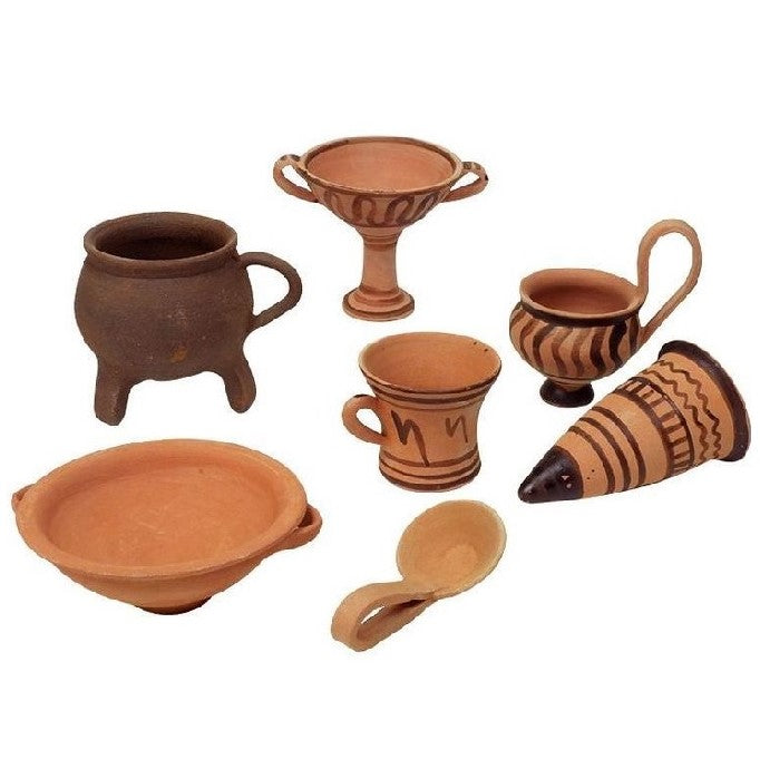 Ancient Mycenaean Ceramic Kitchen Toys Pretend Play Set