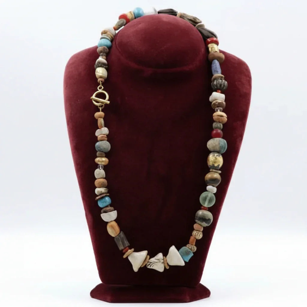 Mycenaean bead necklace - white