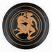 'Pursues in love' - Red Figure plate with couple painted on black